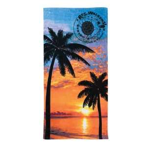   cotton beach towel with sheared smooth finish.