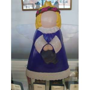  CERAMIC HAND PAINTED GARDEN ANGEL BY SHE SHE NEW 