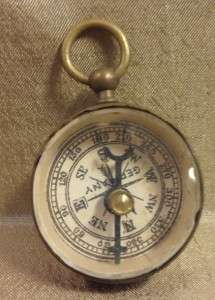 Antique Vtg German Miniature Compass Metal Scientific Instrument 