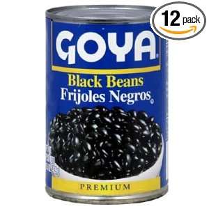 Goya Black Bean, 15.5000 Ounce (Pack of 12)  Grocery 