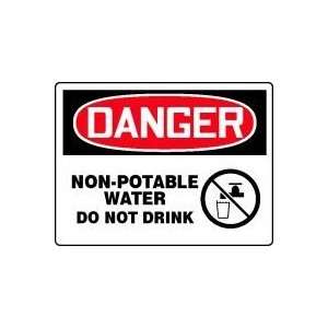  DANGER NON POTABLE WATER DO NOT DRINK Sign   24 x 36 .040 Aluminum