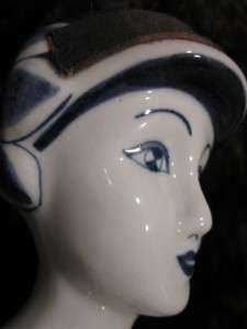 STUNNING vtg RARE Art Deco Flapper DOLL 20s 30s Porcelain Pin Cushion 
