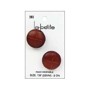  LaPetite Buttons 7/8 Shank Leather Natural 2pc Arts 