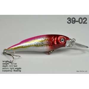 Shallow Diving Red/White/Yellow Crankbait Fishing Lure for 