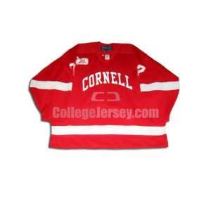    Red No. 7 Game Used Cornell Bauer Hockey Jersey