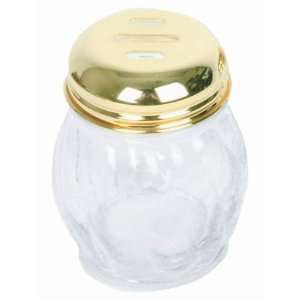  Slotted Cheese Shakers, 6 Oz., Gold Top, Glass, Case of 1 