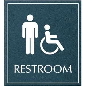    Restroom Sign, Men/Handicapped, 8.625 x 7.75