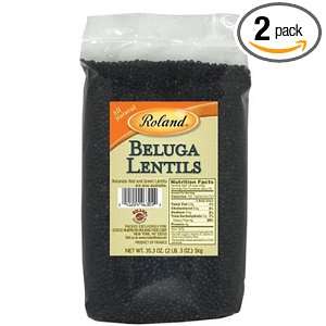 Roland Lentils, Beluga, 35 Ounce (Pack of 2)  Grocery 