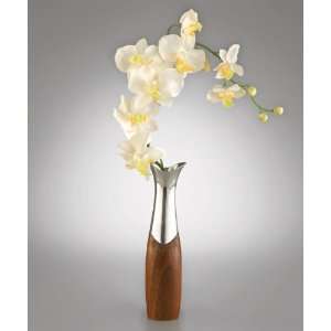  Nambe Cradle 9 Inch Bud Vase with Orchid