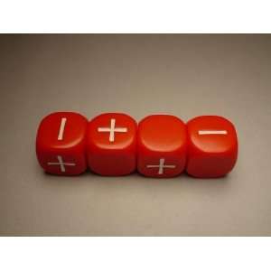  Fudge Dice   Red (4 dice in plastic tube) Toys & Games