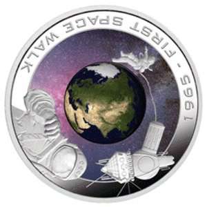  Tuvalu   2009   1$ First Space Walk Silver Coin Limited 