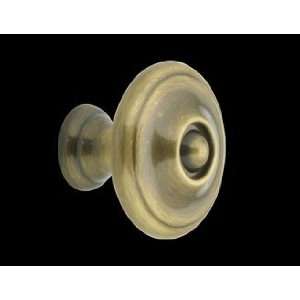  Cabinet Knobs Antique Solid Brass, Colonial Circle Knob, 1 