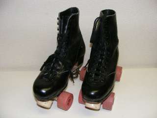 Vintage Ware Bros Chicago Roller Skates Black Leather w/orig 