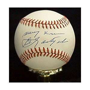 Carl Yastrzemski Autographed Baseball   Merry Xmas (JSA 
