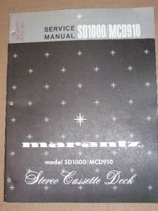 Marantz Service Manual~SD1000/MCD910 Cassette Deck  