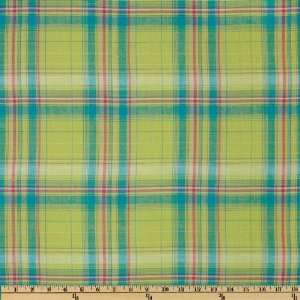  52 Wide Crinkle Yarn Dyed Shirting Plaid Lime/Turquoise 