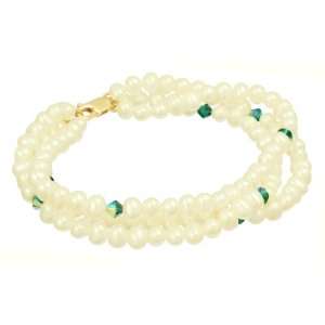 White Freshwater Cultured Pearl with Crystallized Swarovski Elements 