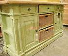 distressed large kitchen counter island cottage with baskets returns 