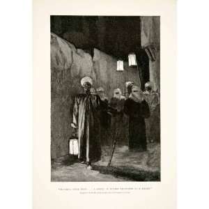  1894 Wood Engraving Women Harem Lantern Constantinople 