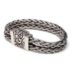 Zina Sterling Silver Double Chain Bracelet The Swirl Collection, 7.5 