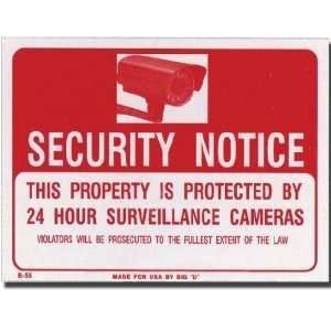  12 X 16 Security Notice Sign, Case Pack 24 Office 