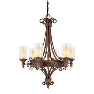   3656CU 286 6 Light Squire Chandelier, Crusted