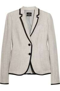 2012 $185 J.crew Schoolboy blazer in tipped linen jacket size 0/2/4/6 