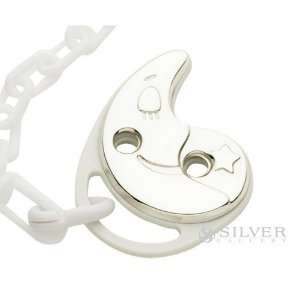  Cunill Sterling Silver Moon Pacifier Clip Baby