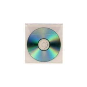   Clear Vinyl Adhesive Back CD Holders w/ Flap   100pk Clear Office