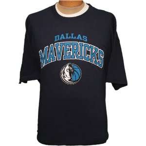 2XL NBA Dallas Mavericks Basketball Navy Blue Screenprint T shirt 2XL