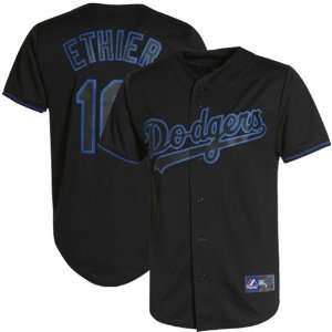 Majestic Andre Ethier L.A. Dodgers Fashion Replica Jersey   Black 