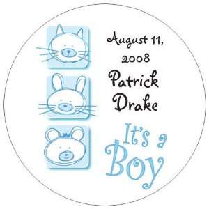 Wedding Favors Its a Boy Cute Animal Illustrations Personalized 