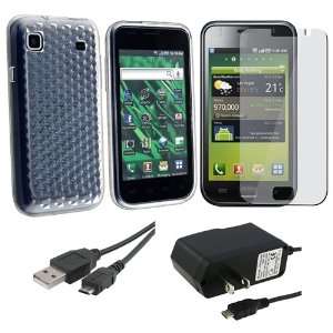 Clear White TPU Flexible Rubber Skin + Wall Charger + Usb Cable 