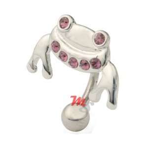  CUTEST Toad Frog Reverse Belly Button Ring Navel VIOLET 