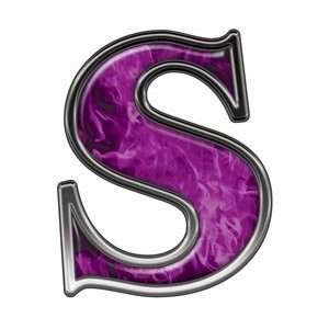  Reflective Letter S with Inferno Purple Flames   12 h   REFLECTIVE 