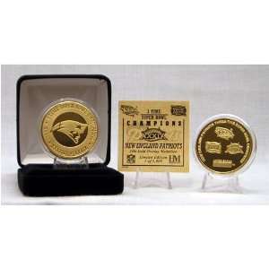   Patriots 3 Time Super Bowl Champion Gold Coin