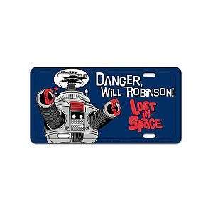    Danger Will Robinson License Plate Sci fi Classic Automotive