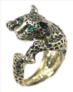 this lovely gold leopard ring with green crystal eyes it s trendy