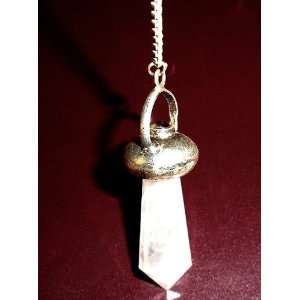   Pendulum with Silver Top and Chain   Healing Crystal Energy Reiki