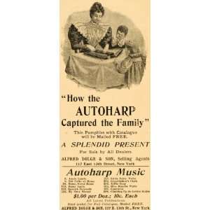  1895 Antique Ad Autoharp Alfred Dolge Music Player 