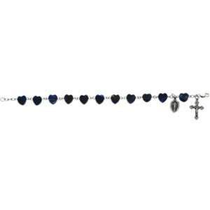 IceCarats Designer Jewelry Gift Sterling Silver Sodalite Heart Rosary 