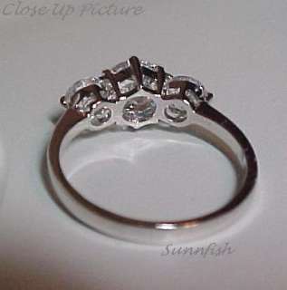 92.5 STERLING SILVER PAST PRESENT FUTURE BEAUTIFUL SIMULATED 3 STONE 