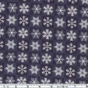  45 Wide Flannel Let It Snow Snow Flake Patches Blue 