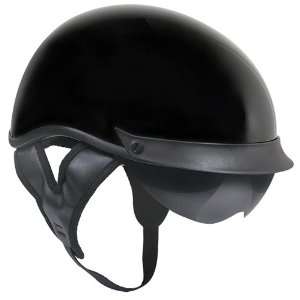  Outlaw T 72 Dual Visor Half Helmet   Black Glossy   Medium 