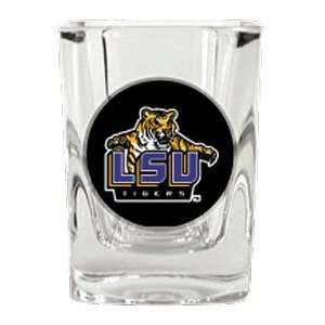 LSU Tigers Square Shot Glass Feature A Photo Quality Domed Team Logo 