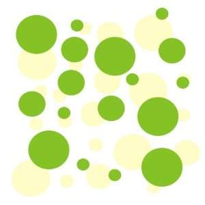  set of 106 Beige and Lime Green polka dots Vinyl wall lettering 