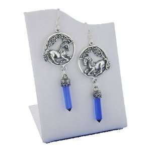   Earrings with Genuine Siberian Blue Quartz Gemstone Dangles Jewelry