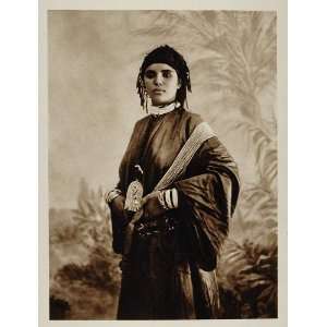 1924 Moroccan Woman Girl Costume Morocco Photogravure   Original 