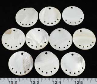 20 Pack MOTHER of PEARL (N/B) 6 Hole Round Station 30mm  