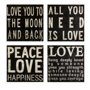  Set of 4 Black and White Love Quote Wall Plaques 14